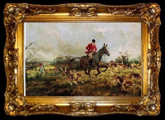 framed  unknow artist Classical hunting fox, Equestrian and Beautiful Horses, 221., ta009-2